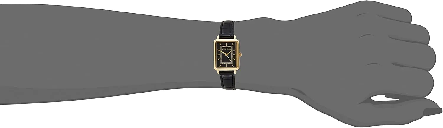 Anne Klein Women's Glitter Accented Croco-Grain Strap Watch, AK/3820