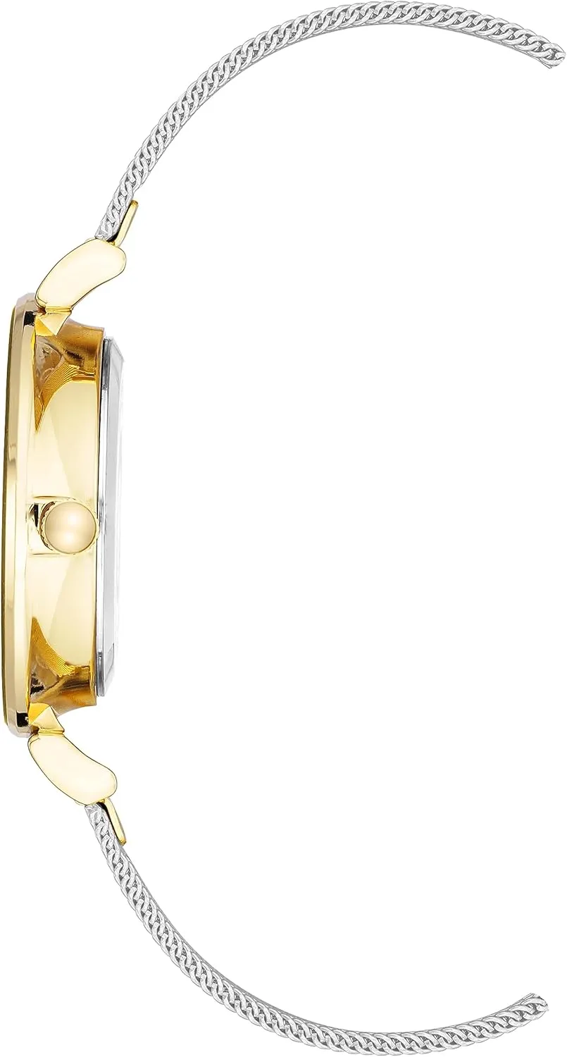 Anne Klein Women's Glitter Accented Mesh Bracelet Watch
