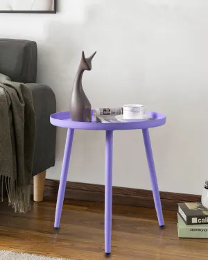 AOJEZOR Side Table: End Table for Any Room - Round Side Tables for Small Spaces - Lavender