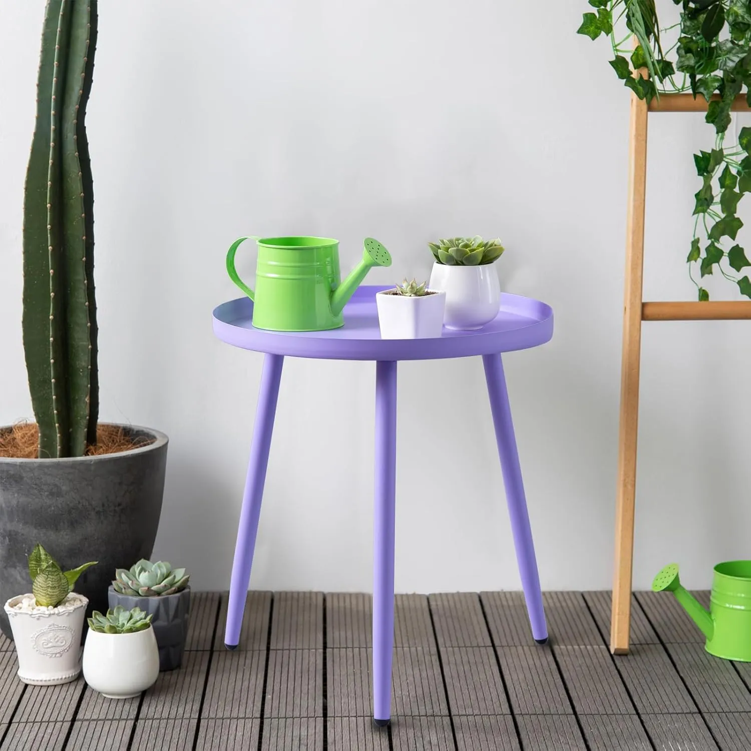 AOJEZOR Side Table: End Table for Any Room - Round Side Tables for Small Spaces - Lavender