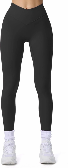 Aoxjox Workout Leggings for Women Vanity V Waist Hight Waist Tummy Control Hidden Scrunch Athletic Gym Yoga Pants 24"/26"/28"