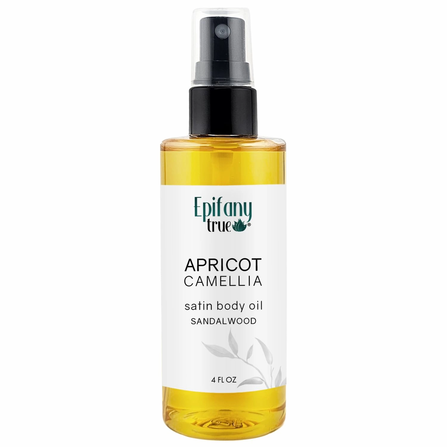 Apricot & Camellia Satin Body Oil 4oz | Nourishing Vitamin-E Rich in Antioxidants | Dry Skin Moisturizer | Promotes Skin Elasticity | After Bath Body Oil for Men & Women