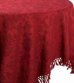 April Cornell 54-Inch by 54-Inch Tablecloth, Lyric Jacquard Red