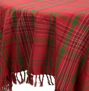 April Cornell 72-Inch by 108-Inch Tablecloth, Jolly Plaid Red
