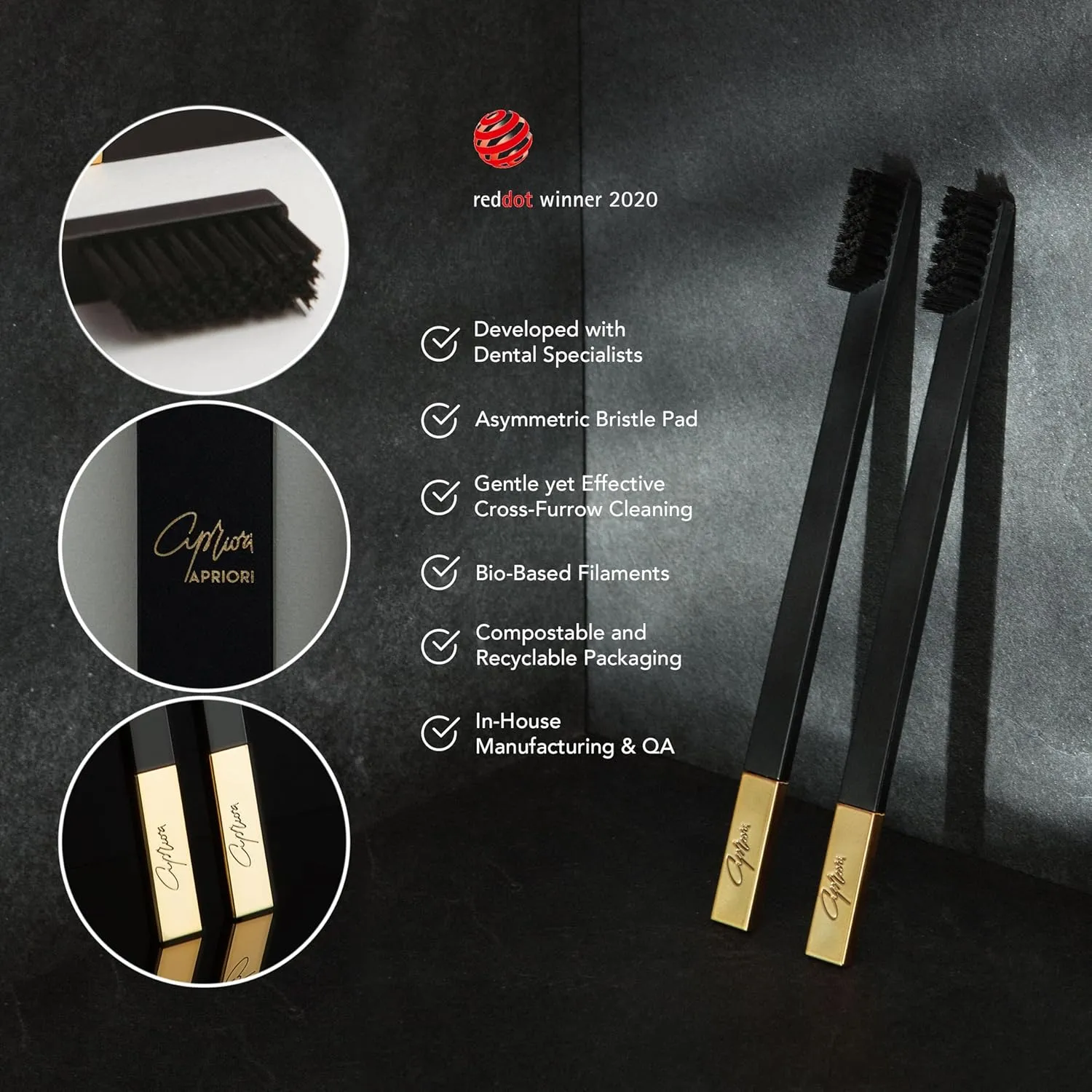 APRIORI 4-Piece Signature Series Set of Toothbrushes