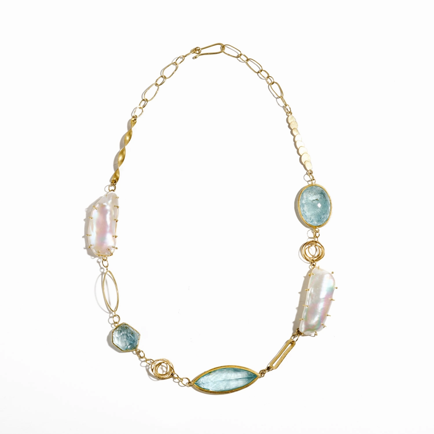 Aquamarine and Pearl Necklace