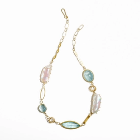 Aquamarine and Pearl Necklace