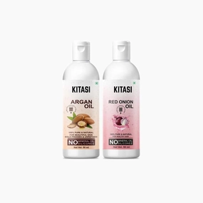 Argan Oil 50ML & Red Onion Oil 50ML combo (pack of 3), Boost Hair Growth, fight dandruff