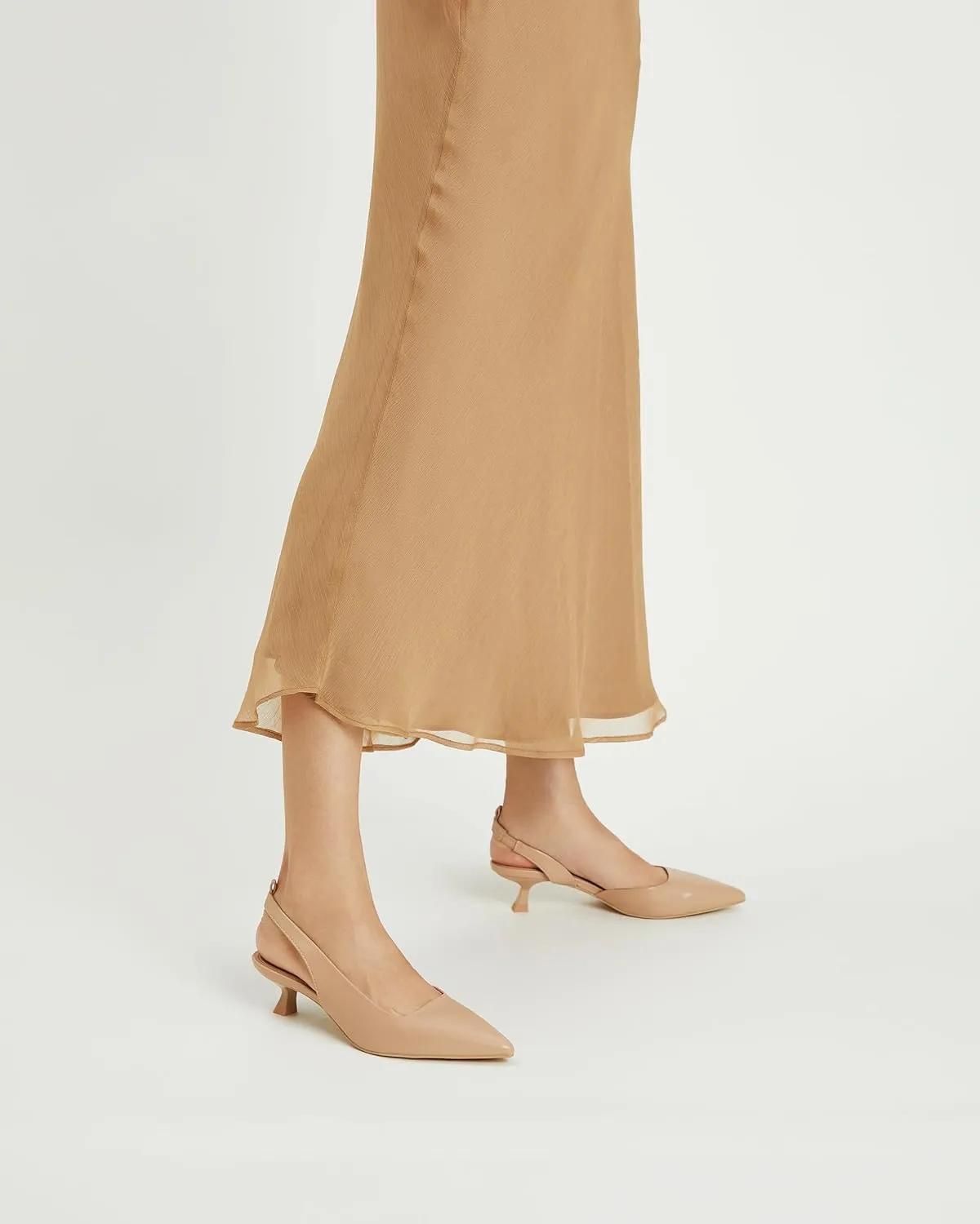 Arromic Pointed Toe Kitten Heels Pumps for Women, Slingback Heels for Women, Comfortable Low Heel Dress Shoes