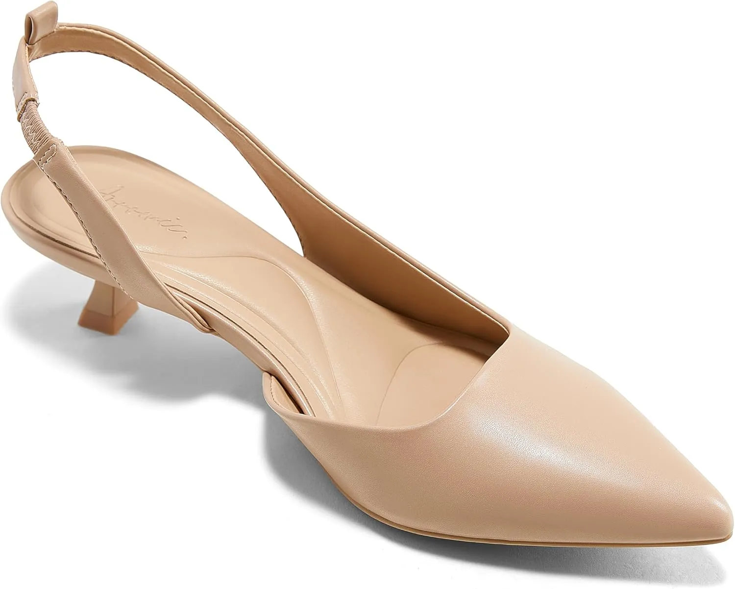 Arromic Pointed Toe Kitten Heels Pumps for Women, Slingback Heels for Women, Comfortable Low Heel Dress Shoes
