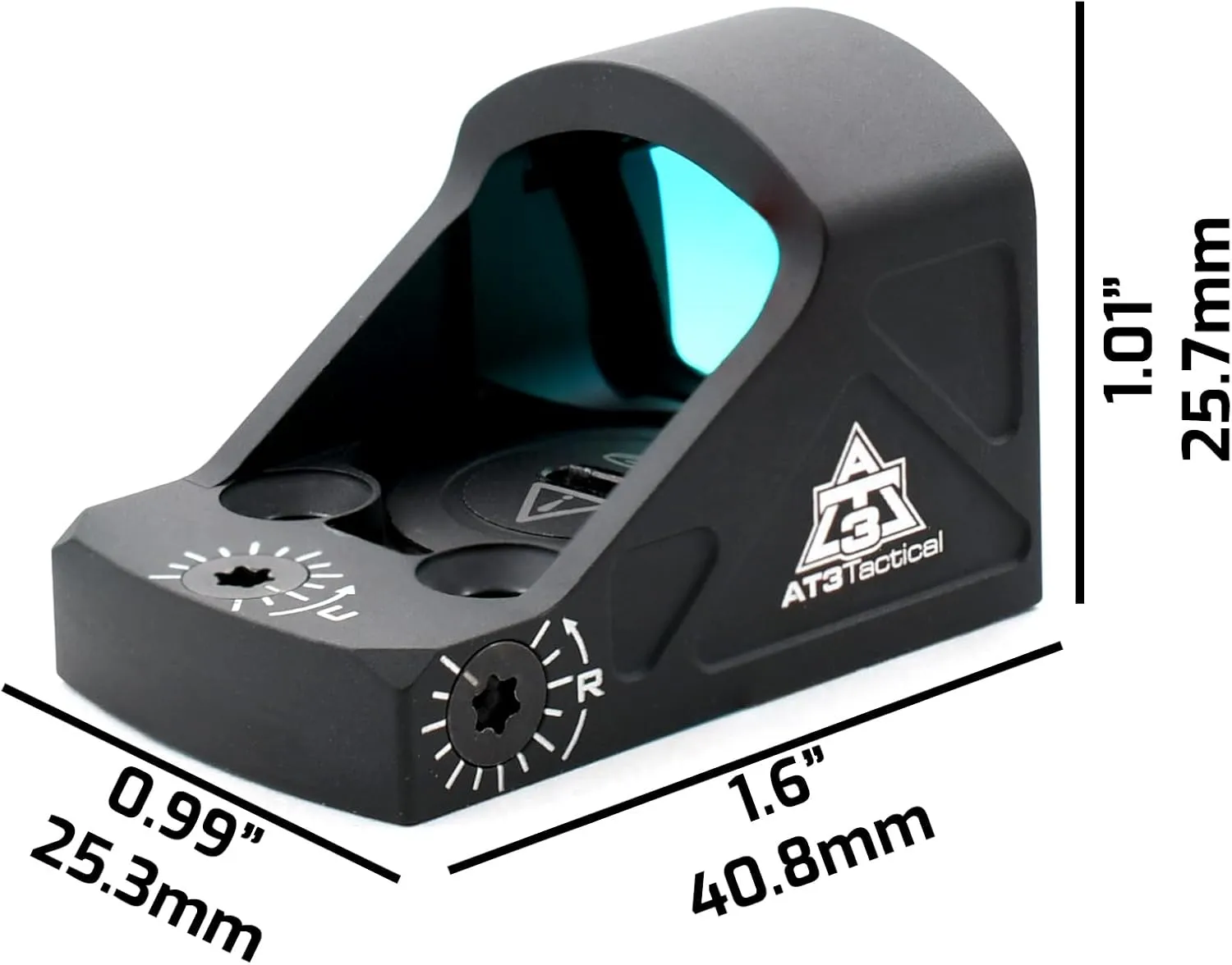 AT3 Tactical ARO-Mini™ Red Dot Sight for Subcompact Pistols - 3 MOA Reticle - RMSc Footprint