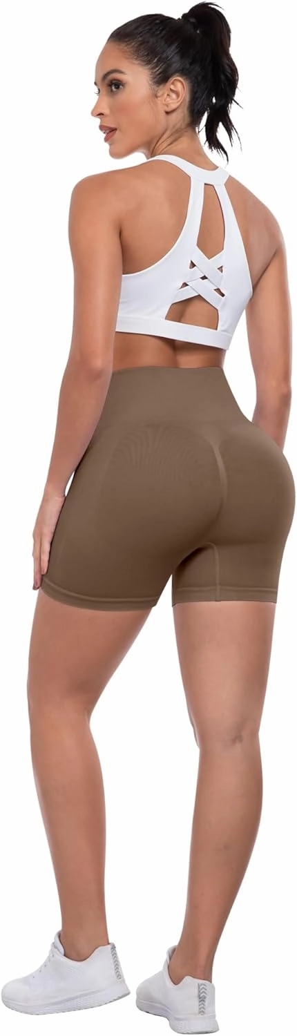 ATHVOTAR Workout Gym Biker Shorts Women: High Waisted Seamless Sports Running Butt Lifting Shorts Sets