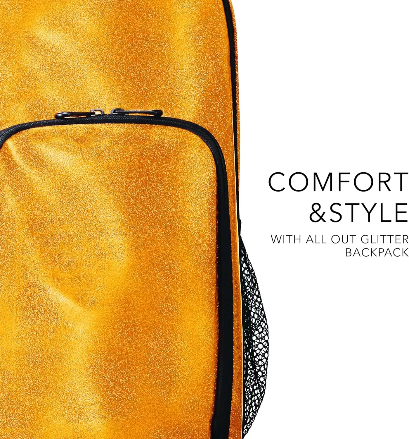 Augusta Sportswear Backpack, Gold Glitter/Black, One Size