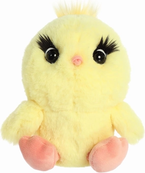 Aurora® Vibrant Spring Che'Lashies Chick Stuffed Animal - Decorative Charm - Endless Fun - Yellow 7.5 Inches