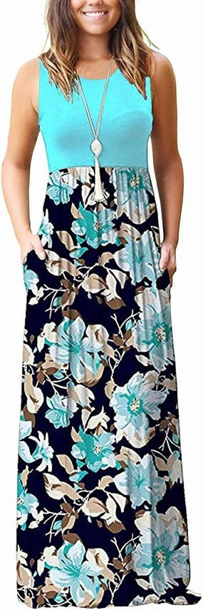 AUSELILY Women's Summer Sleeveless Loose Maxi Dress Casual Long Dresses with Pockets 2025 New