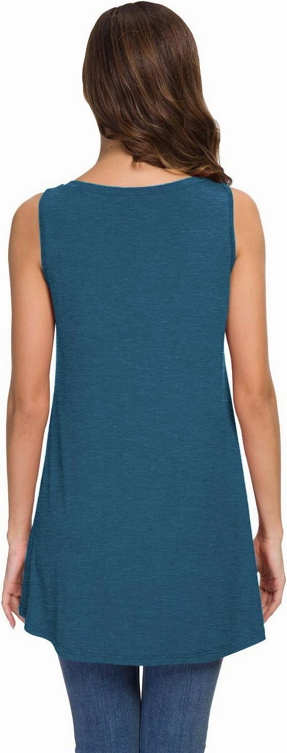 AWULIFFAN Women's Summer Sleeveless V-Neck T-Shirt Tunic Tops Blouse Shirts