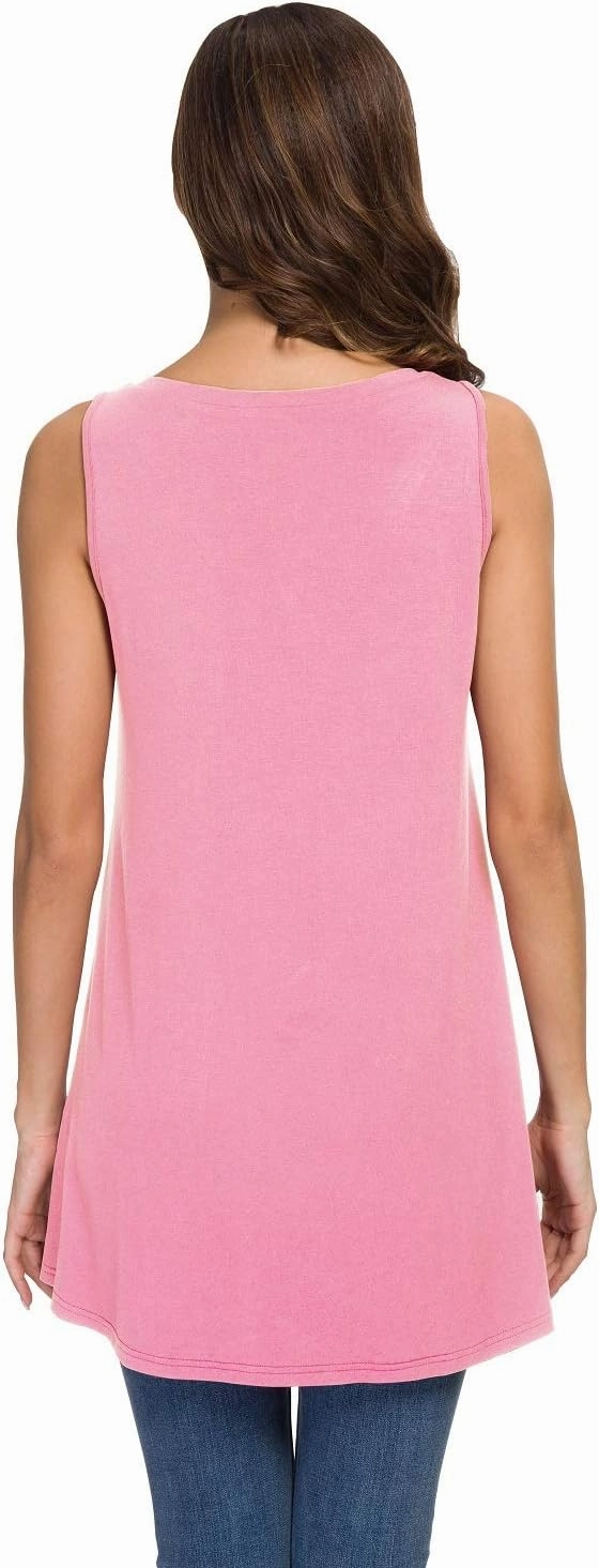 AWULIFFAN Women's Summer Sleeveless V-Neck T-Shirt Tunic Tops Blouse Shirts