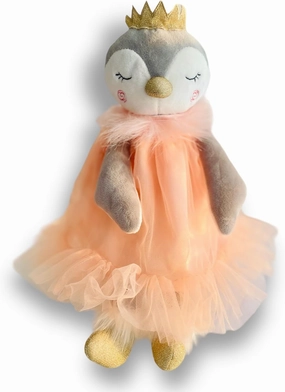 Ballerina Doll, 15" Princess Doll Penguin Plush, Penguin Stuffed Animal, Dance Recital Gift, Ballerina Toy, Princess Plushie Penguin (Pen Princess Penguin Peach Dress)