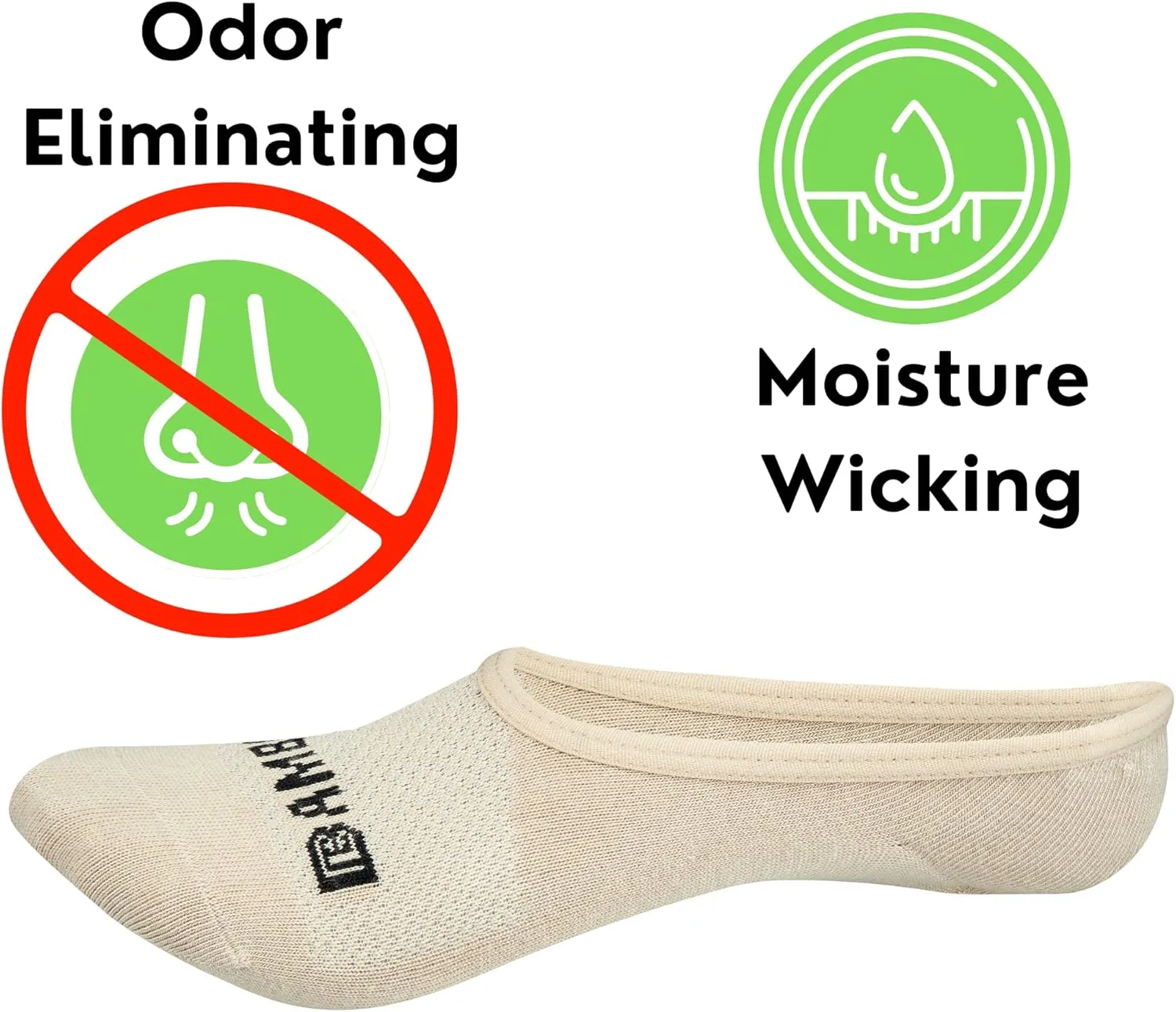 Bamboo Sports Super Low Cut No Show Socks- Breathable, Moisture Wicking, Odor Eliminating 4 Pair