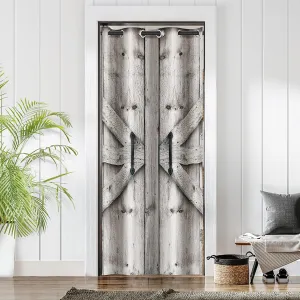 Barn Door Curtains for Doorways – Rustic Farmhouse Privacy Curtain with Grommets for Closet, Bedroom, Living Room, or Room Divider, 34" W x 80" L