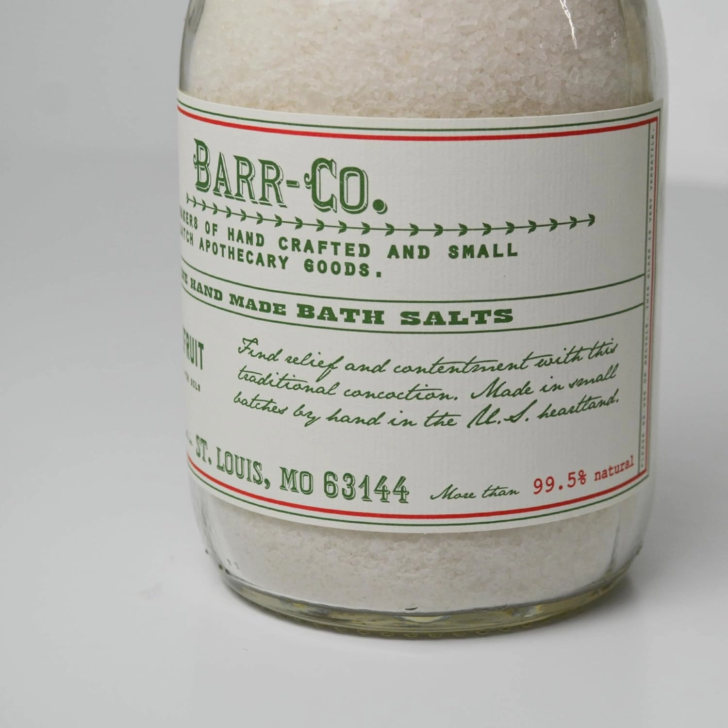 Barr-Co. Fir & Grapefruit Fine Hand Made Bath Salts, Woody & Citrus Bathing Salt, Relaxing Bath Products for Women & Men, 32 oz