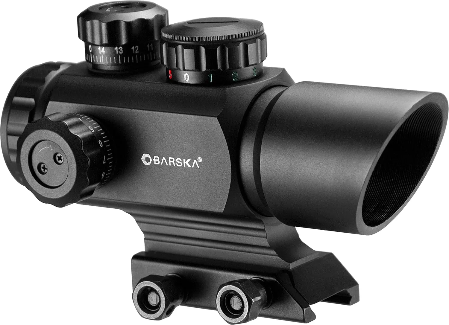 Barska AC12176 1x35 Red Dot Rifle Scope Illuminated Red/Green Multi Reticle with Mount, Matte Black