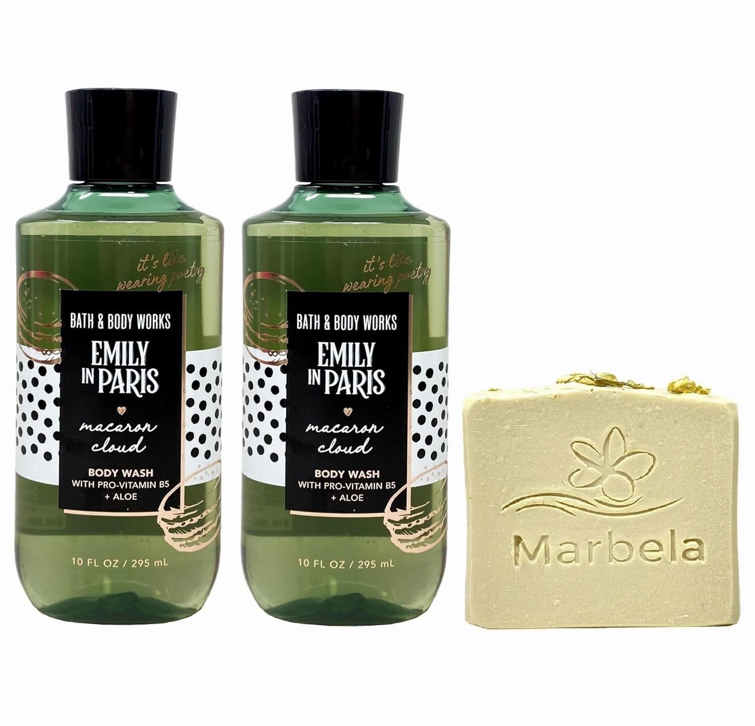 Bath & Body Works Emily In Paris - Macaron Cloud 2 Pack Body Wash Bundle with a Wild Jasmine Bar Soap - Full Size
