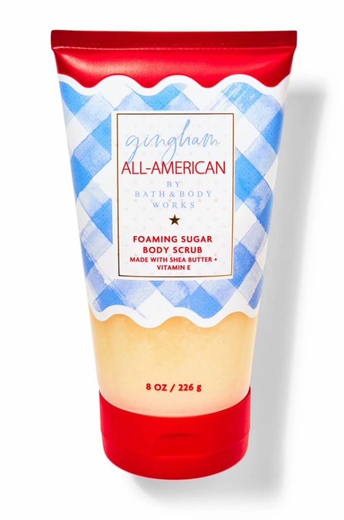 Bath and Body Gingham All-American Foaming Sugar Body Scrub, 8 oz