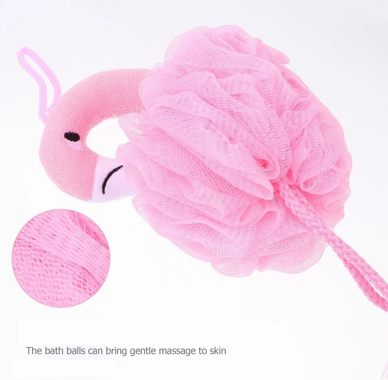 Beaupretty 6 Pcs Flamingo Bath Ball Flamingo Shower Loofah Body Scrubber Shower Scrub Sponges Body Wash Cleanse Household Pink Environmental Protection Pe Men and Women Shower Wipe
