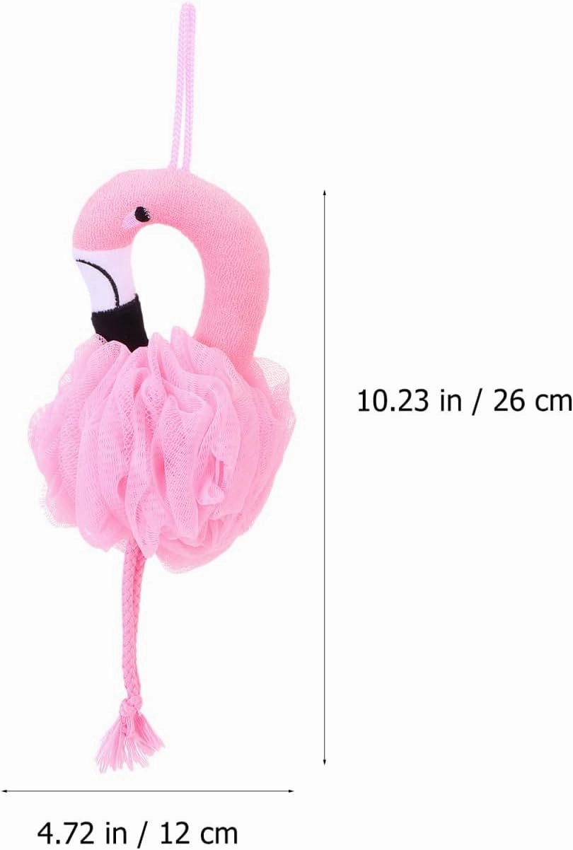 Beaupretty 6 Pcs Flamingo Bath Ball Flamingo Shower Loofah Body Scrubber Shower Scrub Sponges Body Wash Cleanse Household Pink Environmental Protection Pe Men and Women Shower Wipe