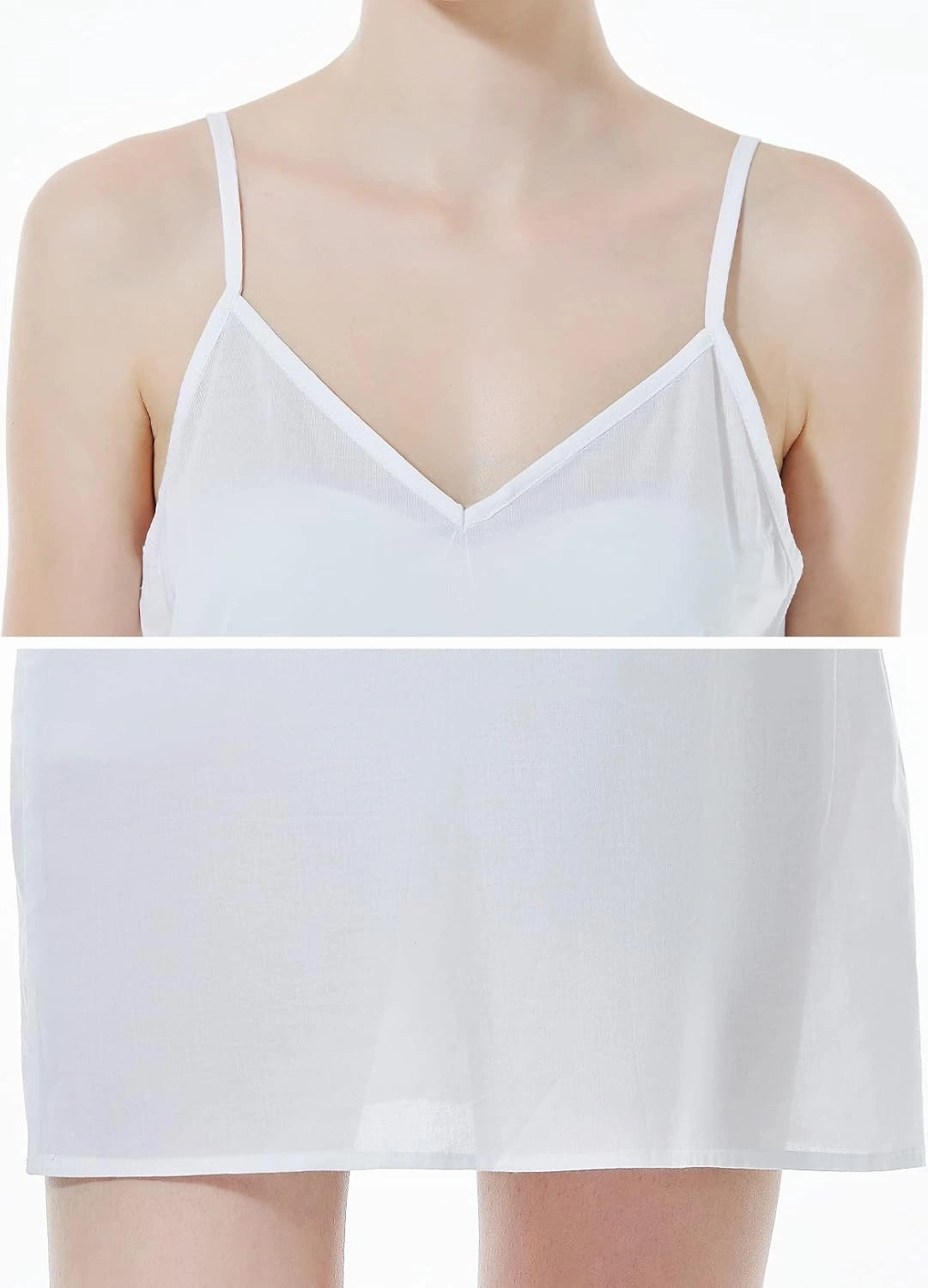 BEAUTELICATE Women 100% Cotton Slip with Adjustable Straps Under Dress Lightweight Above Knee Summer Nightgown