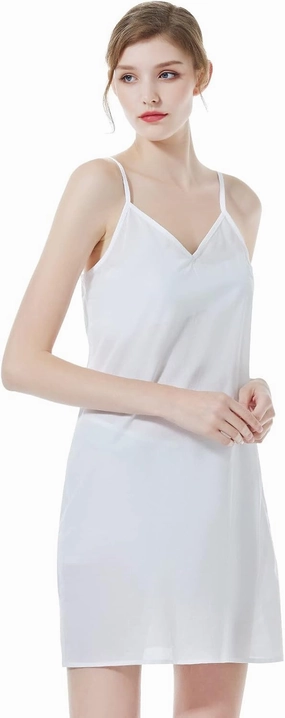 BEAUTELICATE Women 100% Cotton Slip with Adjustable Straps Under Dress Lightweight Above Knee Summer Nightgown