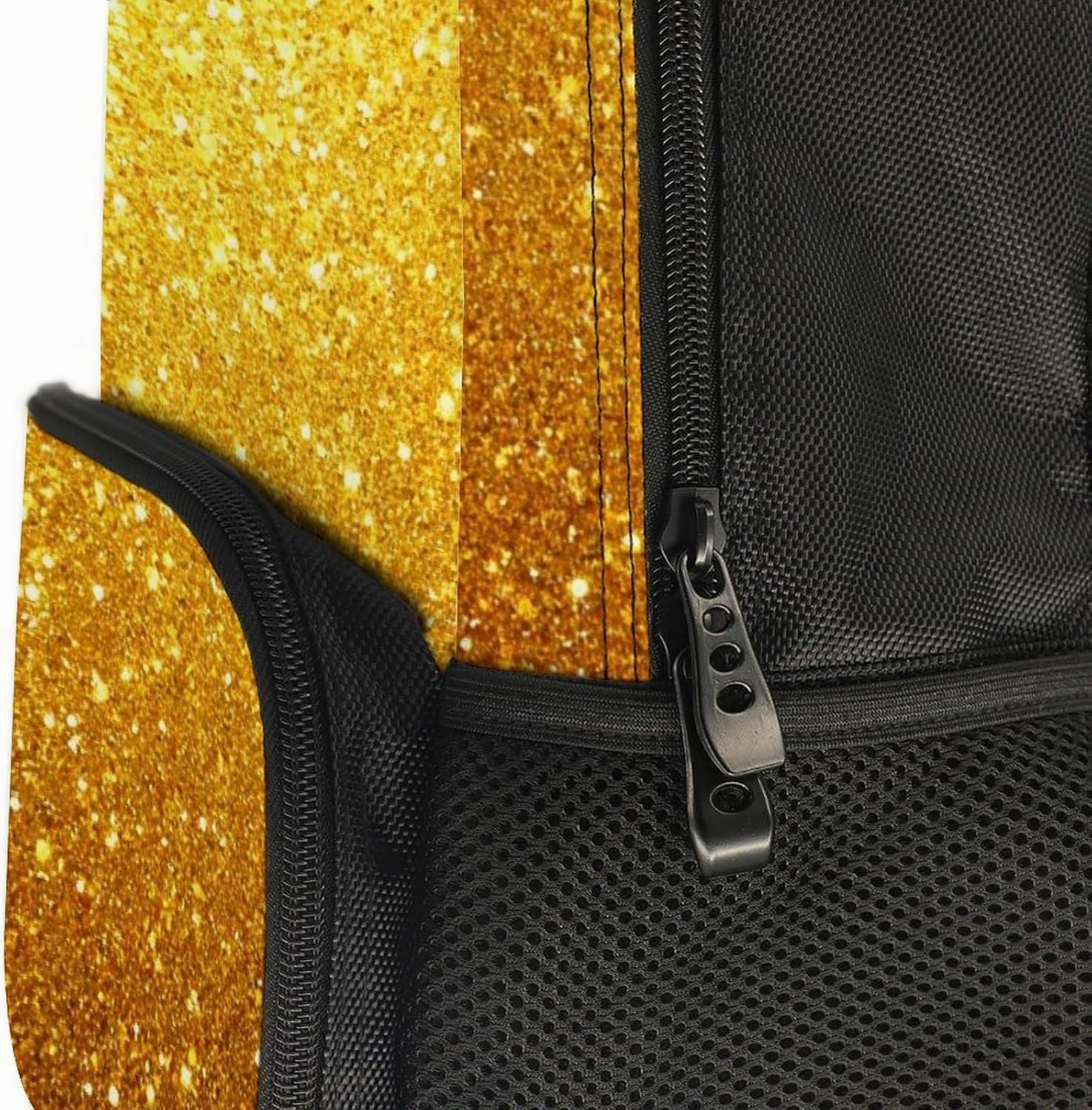 Beautiful Gold Bling Glitter Sparkles Pattern Daypack Lightweight Multipurpose Anti-Theft Shoulder Bag Large Capacity Laptop Book Bag Rucksack With Adjustable Shoulder Straps