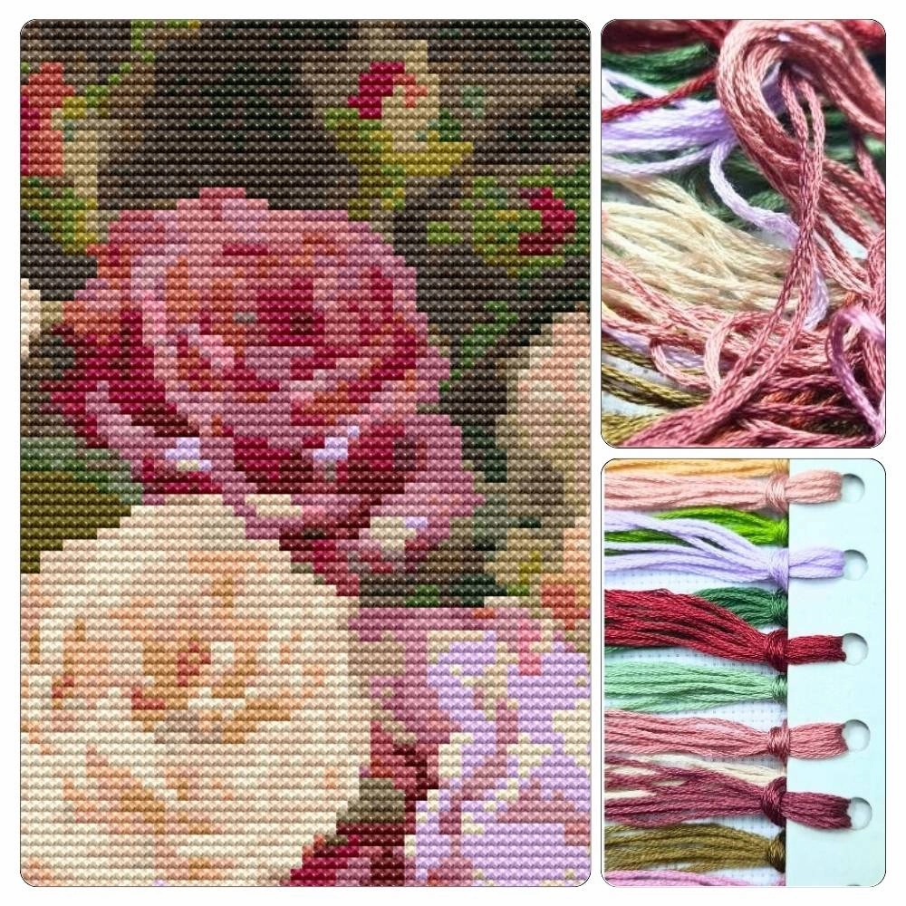 Bed of Roses Cross Stitch Kit