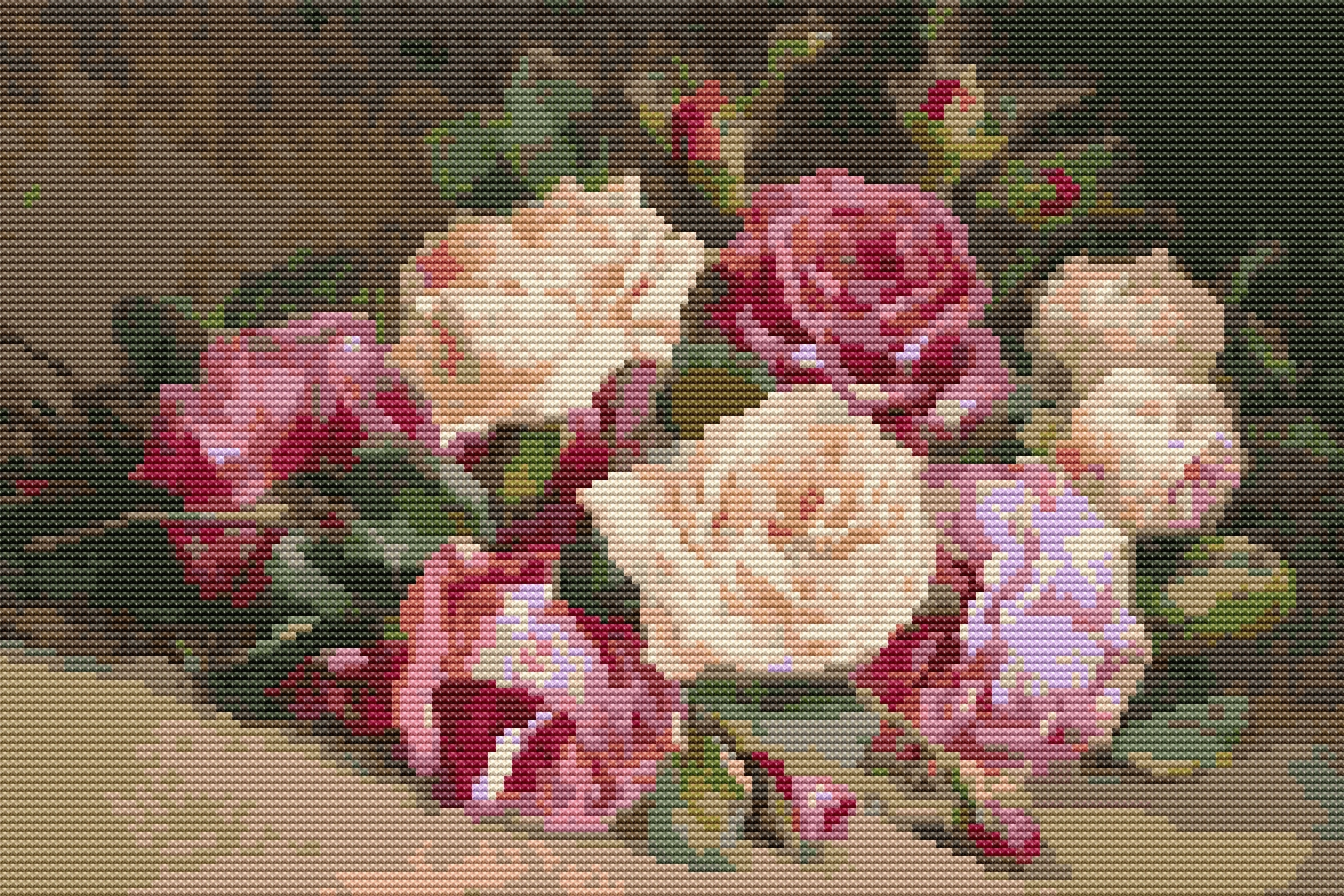 Bed of Roses Cross Stitch Kit