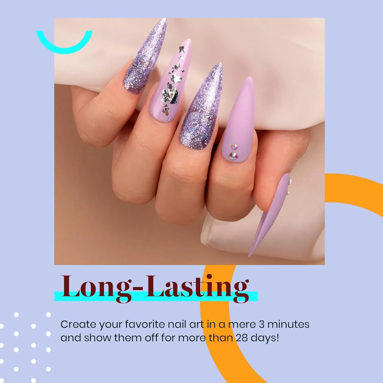 Beetles Purple Gel Nail Polish Set, 6 Colors Pastel Purple Gel Polish Glitter Pink lavender Nail Polish Soak Off U v LED Gel Nail Kit Diy Nail Art Manicure at Home Gifts for Women