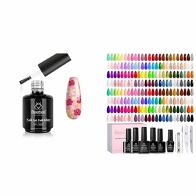 Beetles Nail Foil Glue Nail Art Foil Glue Gel 100 All Season Colors 110 PCS Gel Nail Polish Set