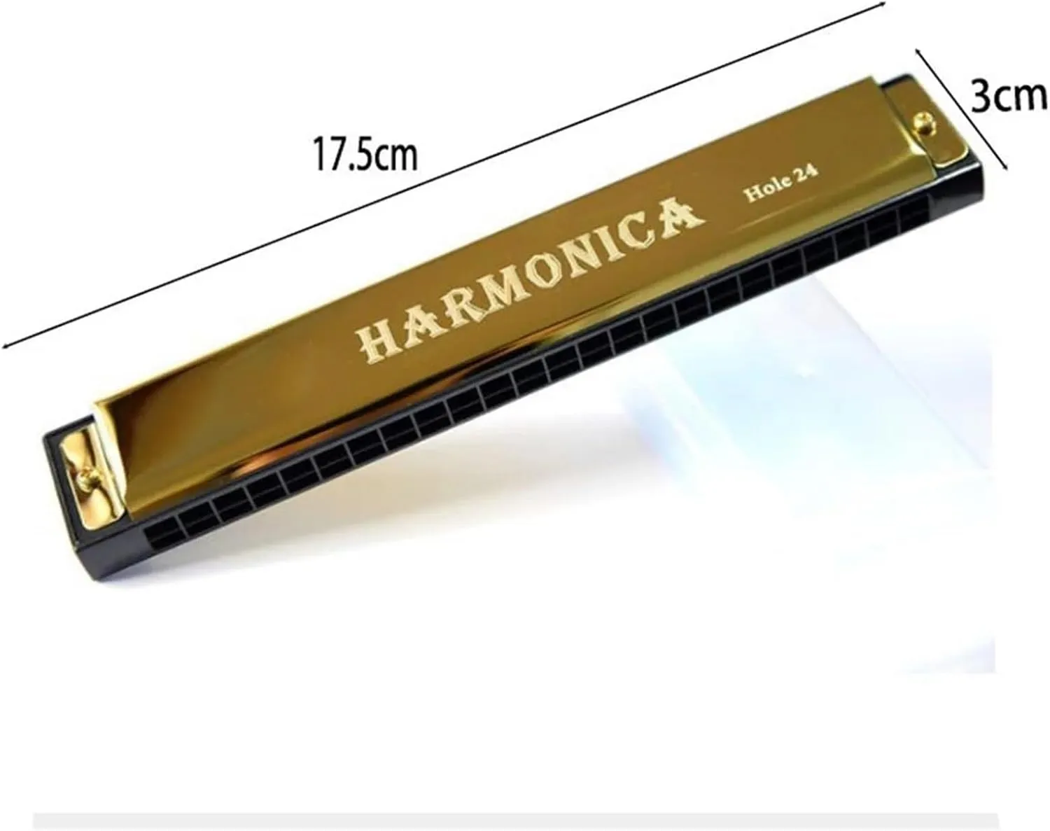 Beginners 24 Hole Harmonica C Key With Case(Gold)