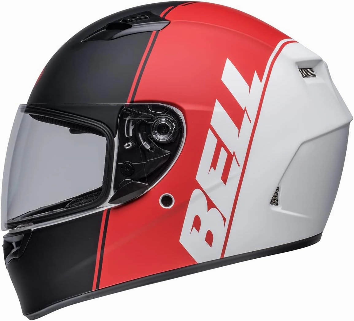 BELL Qualifier Full-Face Motorcycle Helmet (Ascent Matte Black/Red/White - Large)