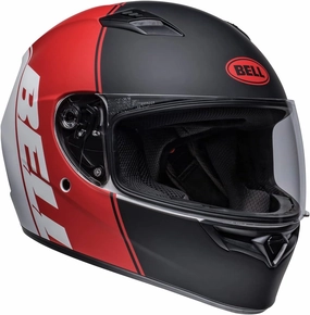BELL Qualifier Full-Face Motorcycle Helmet (Ascent Matte Black/Red/White - Large)