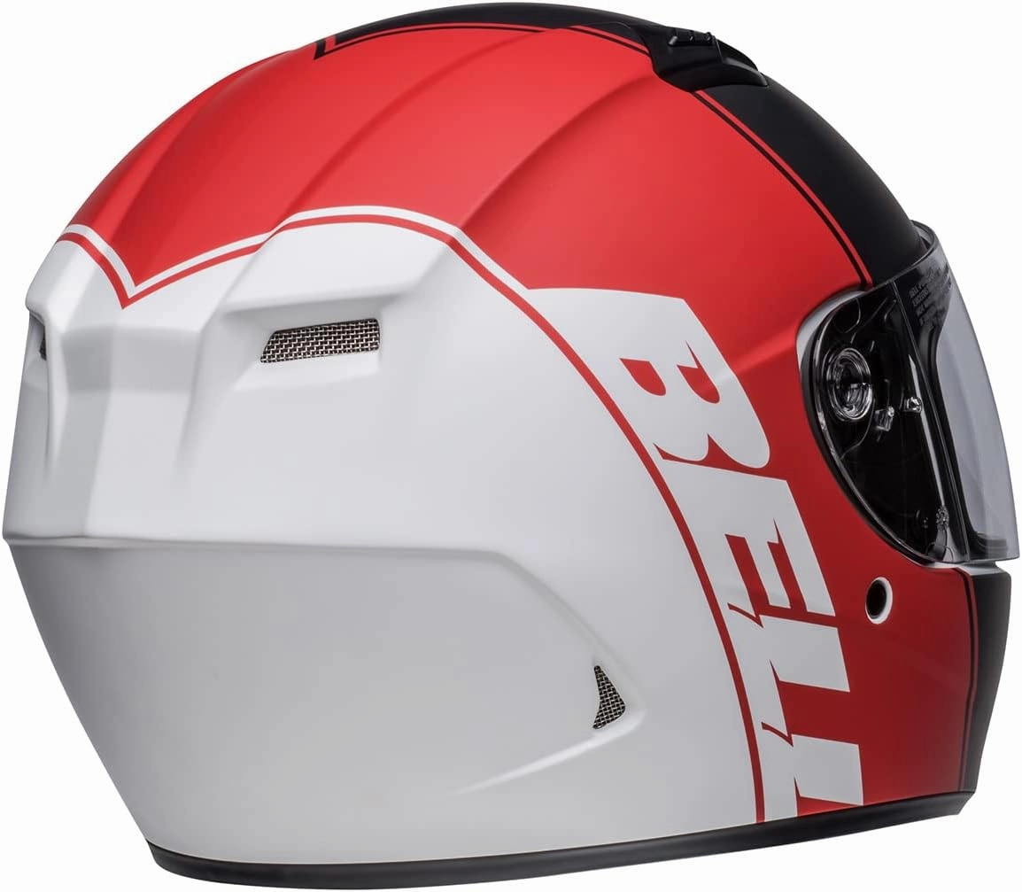 BELL Qualifier Full-Face Motorcycle Helmet (Ascent Matte Black/Red/White - Large)