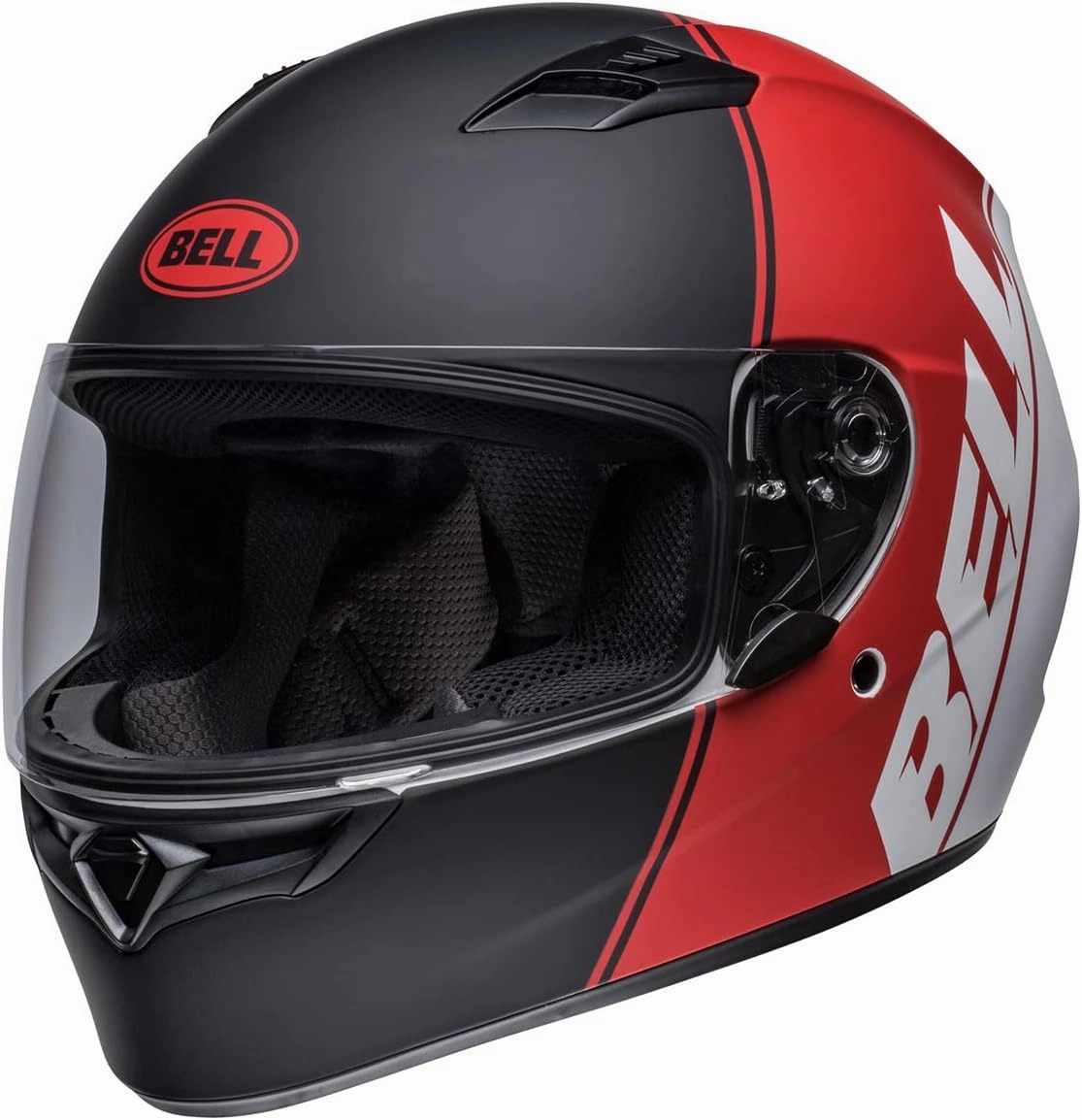 BELL Qualifier Full-Face Motorcycle Helmet (Ascent Matte Black/Red/White - Large)