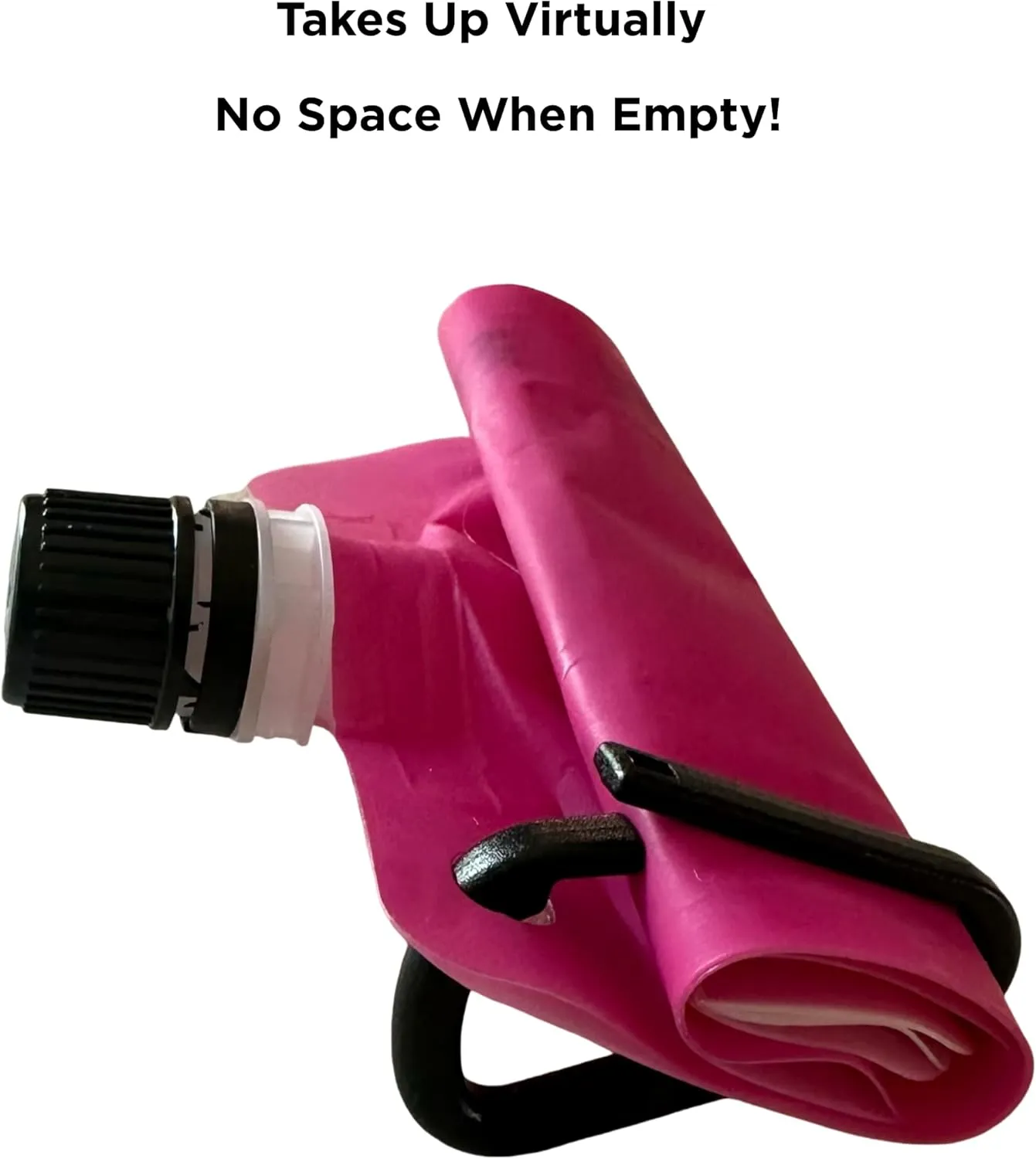 BellFlask - 15 oz. Plastic Flask, Patented, Flexible, Metal-Free, Reusuable, BPA-Free with Carabiner Clip and Filling Funnel (4, Black and Pink)