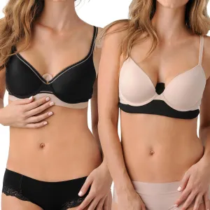 Belly Bandit Don’t Sweat It Bra Liner Bundle - Ultra Soft, Moisture-Wicking Bra Liners to Control Underboob Sweat & Keep You Dry | Maternity Must Haves | Nude & Black