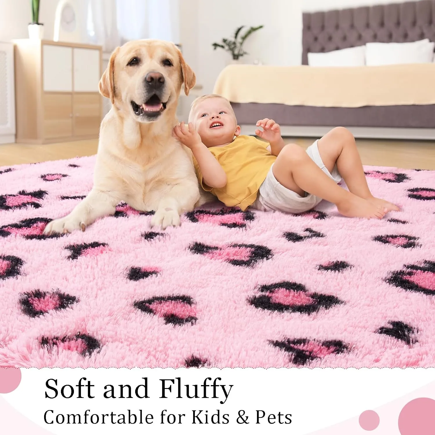BENRON Pink Leopard Rugs, Soft Bedroom & Living Room Decor, Girls Room Cheetah Print, Small Dorm Apartment Entryway Rugs