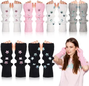 Berlune 6 Pairs Arm Kawaii Warmers Sleeves Cute Y2k Harajuku Japanese Style for Women Girls Lolita Costume School, 6 Colors