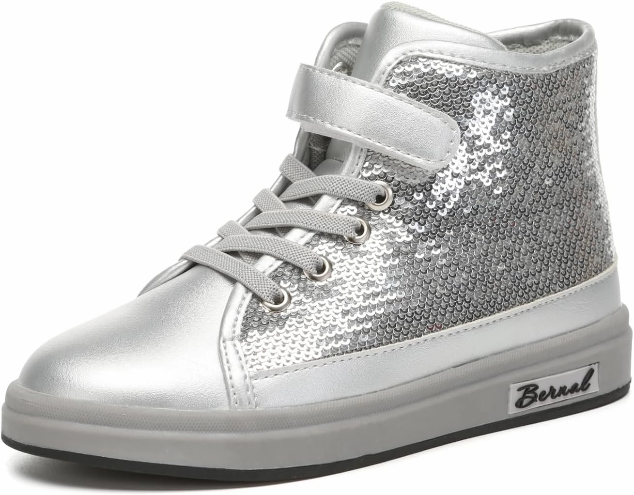 Bernal Kids Fashion High Top Sneakers Sparkle Sequins Flash Walking Shoes for Boys Girls Gift Party Birthday Christmas Halloween (Toddler/Little Kid/Big Kid)