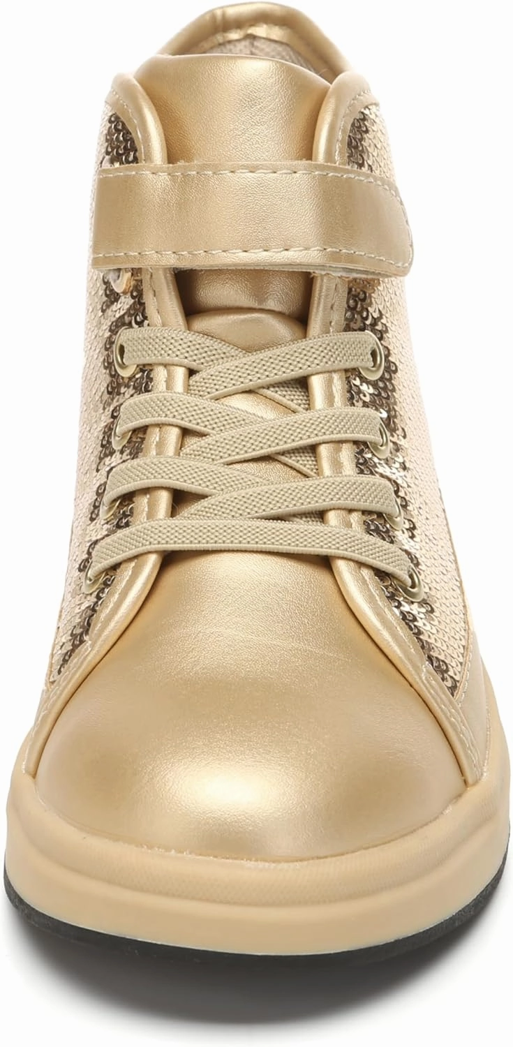 Bernal Kids Fashion High Top Sneakers Sparkle Sequins Flash Walking Shoes for Boys Girls Gift Party Birthday Christmas Halloween (Toddler/Little Kid/Big Kid)