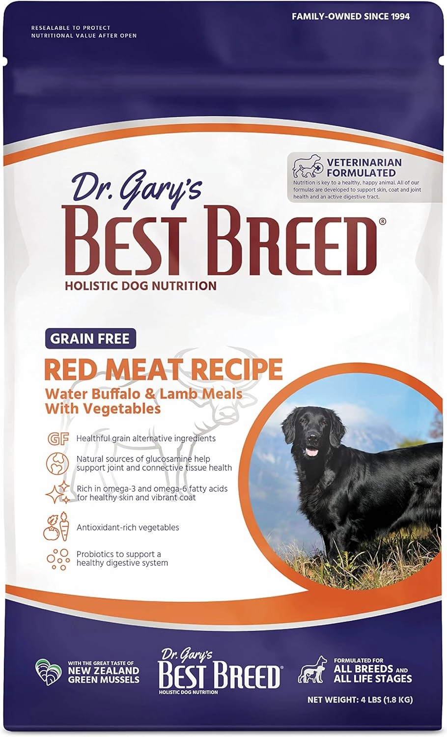 Best Breed Dr. Gary's Grain Free Red Meat Recipe Slow-Cooked in USA [Natural Dry Dog Food for All Breeds and Sizes] - 26lbs., Dark Brown