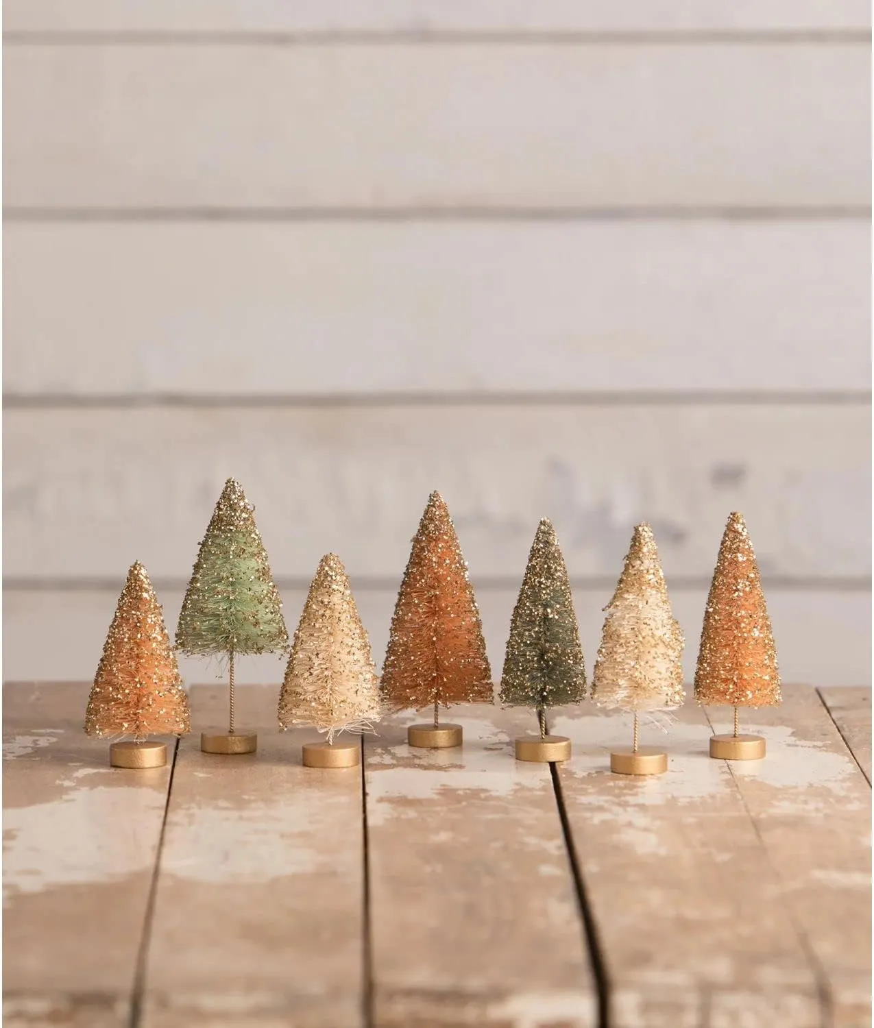 Bethany Lowe Fall in Love Mini Bottle Brush Trees in Box, Set of 7 LC1647
